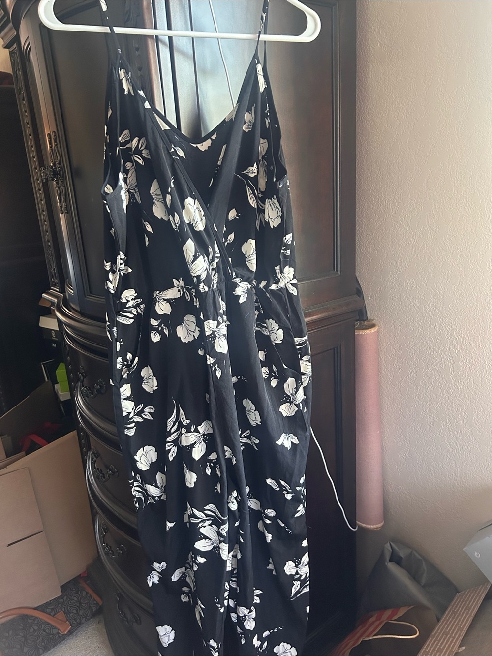 Black & White Floral jumpsuit- Women's